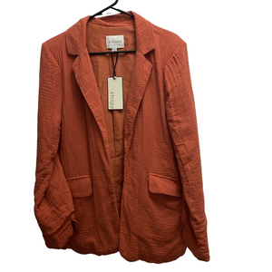 NWT Stoosh Burnt Orange Textured Women's Open Jacket Cardigan Size Small